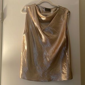 RTA shimmer cowl neck tank